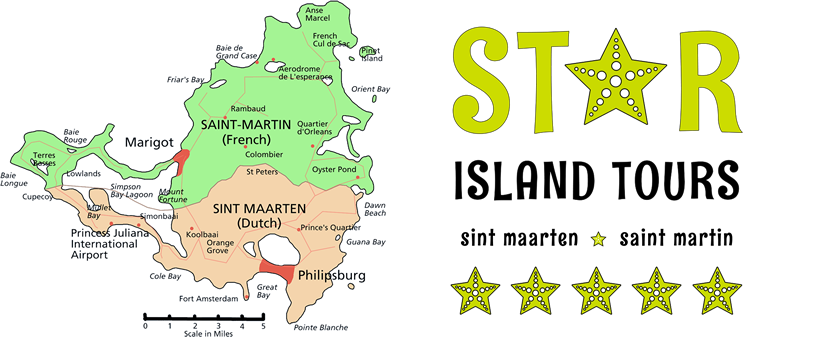 Map of Sint Maarten, Saint Martin